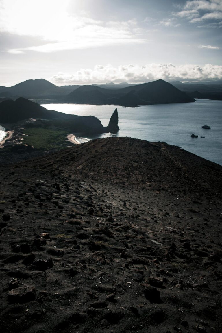 Galapagos Pinnacle Rock and Volcanic Shoreline